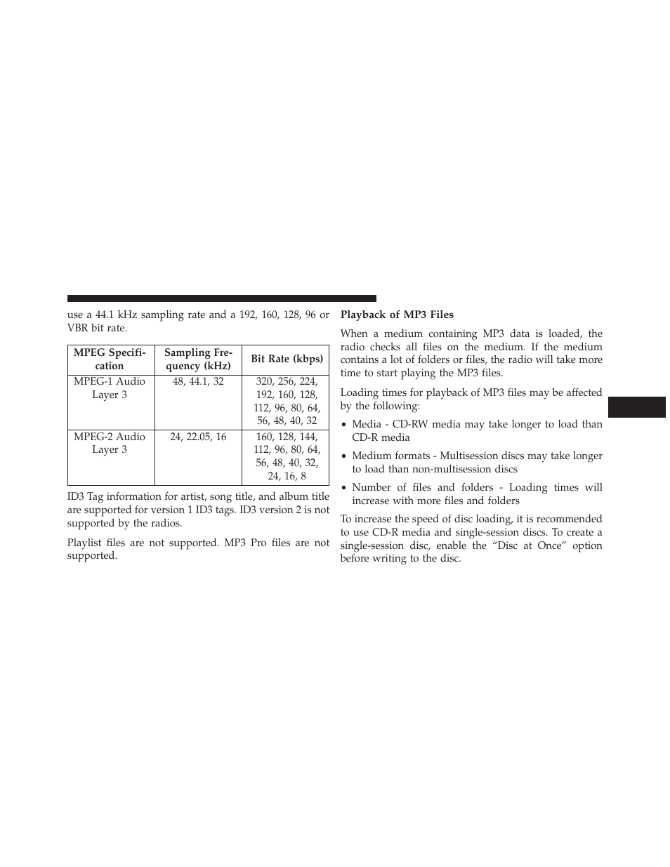 Playback of mp3 files | Jeep 2013 Grand Cherokee User Manual | Page 357 / 704