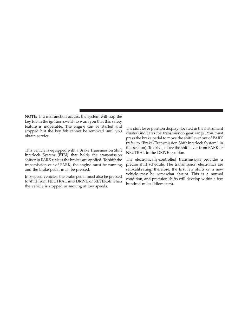 Brake/transmission shift interlock system, Five-speed automatic transmission, 6l engine) — if equipped | Jeep 2013 Grand Cherokee User Manual | Page 450 / 704