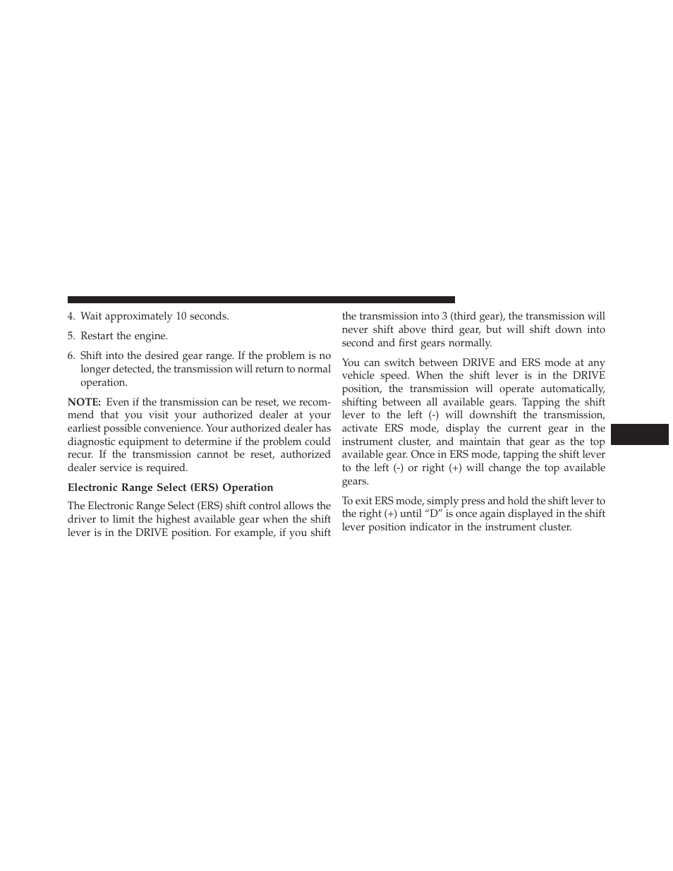Electronic range select (ers) operation | Jeep 2013 Grand Cherokee User Manual | Page 457 / 704
