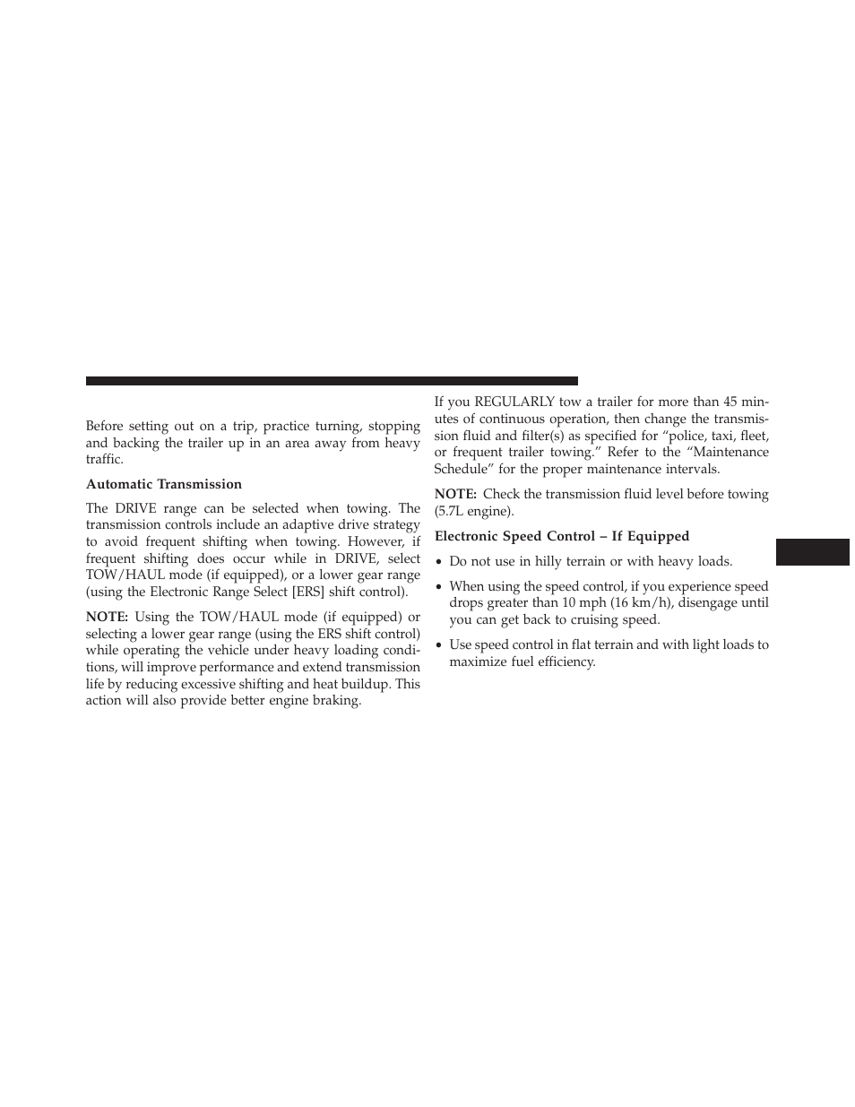 Towing tips, Automatic transmission, Electronic speed control – if equipped | Jeep 2013 Grand Cherokee User Manual | Page 571 / 704