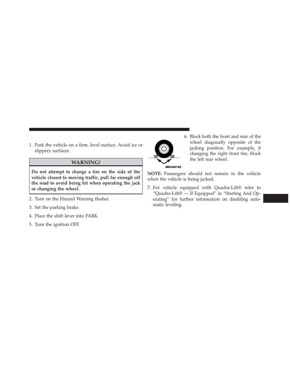 Preparations for jacking | Jeep 2013 Grand Cherokee User Manual | Page 587 / 704