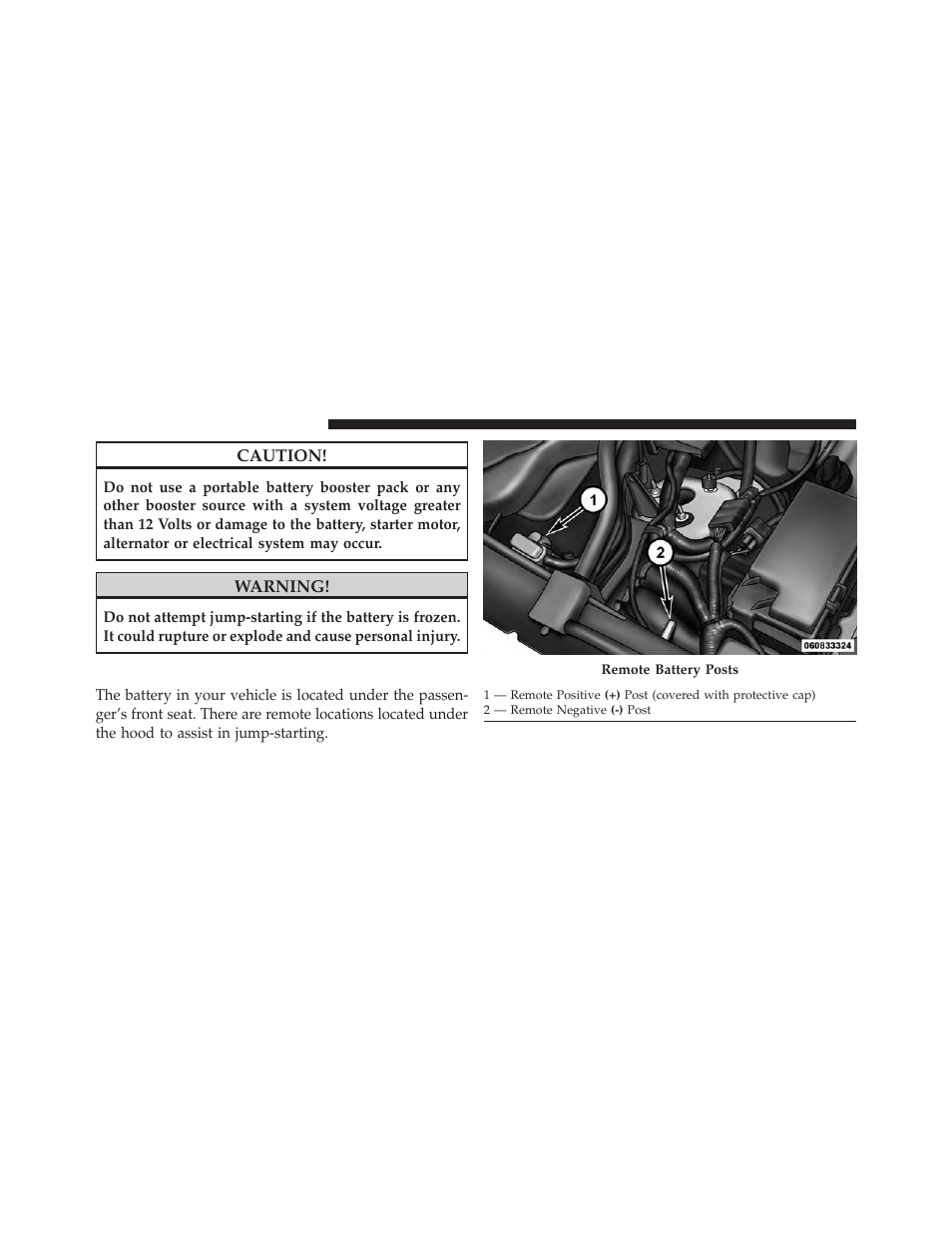 Preparations for jump-start | Jeep 2013 Grand Cherokee User Manual | Page 596 / 704