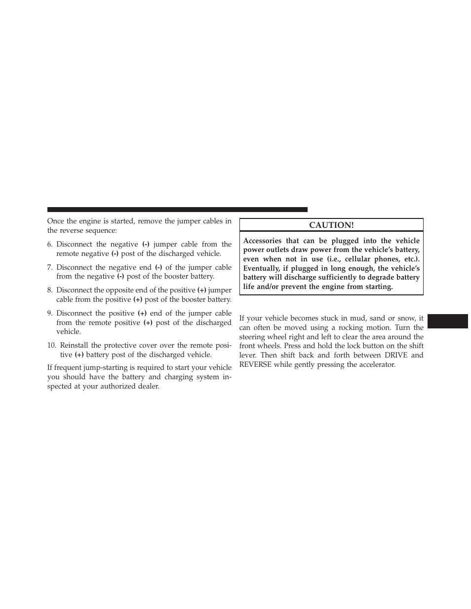 Freeing a stuck vehicle | Jeep 2013 Grand Cherokee User Manual | Page 599 / 704