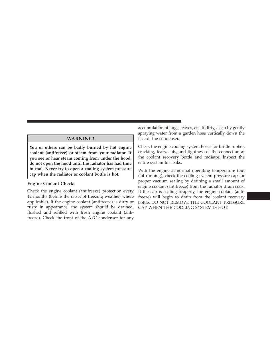 Cooling system, Engine coolant checks | Jeep 2013 Grand Cherokee User Manual | Page 629 / 704