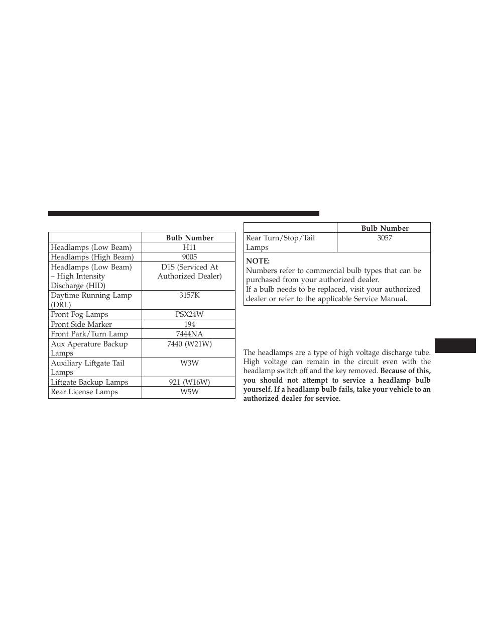 Bulb replacement, High intensity discharge headlamps (hid) – if, Equipped | Jeep 2013 Grand Cherokee User Manual | Page 655 / 704