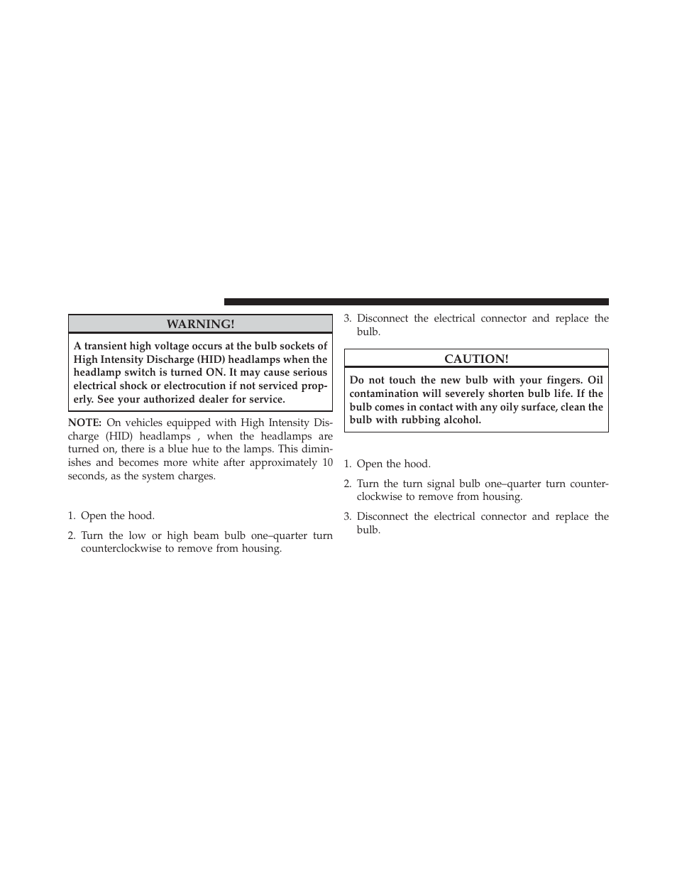 Halogen headlamps – if equipped, Front turn signal | Jeep 2013 Grand Cherokee User Manual | Page 656 / 704