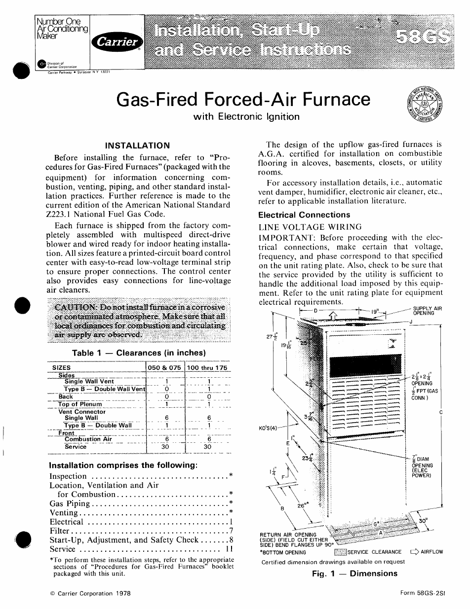 Carrier 58GS User Manual | 15 pages
