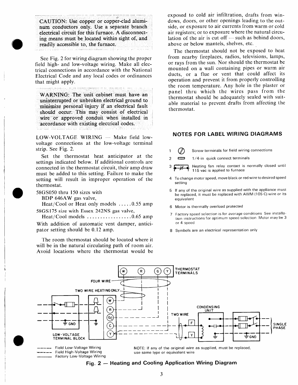 Notes for label wiring diagrams | Carrier 58GS User Manual | Page 3 / 15