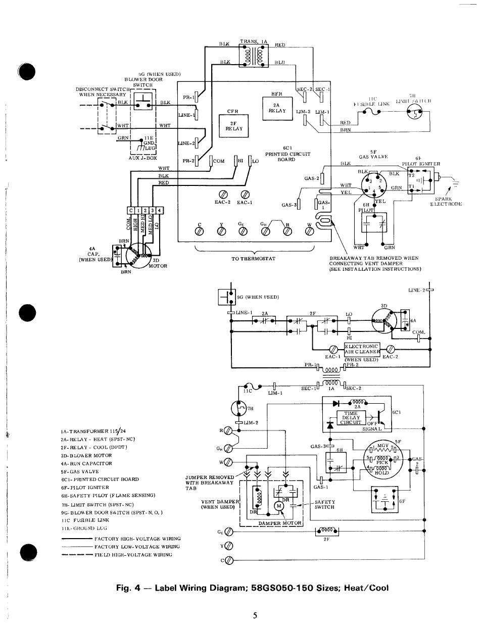 Es; heat/cool | Carrier 58GS User Manual | Page 5 / 15