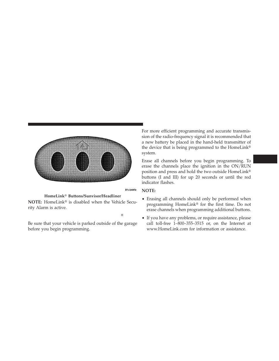 Before you begin programming homelink | Jeep 2013 Compass User Manual | Page 179 / 517