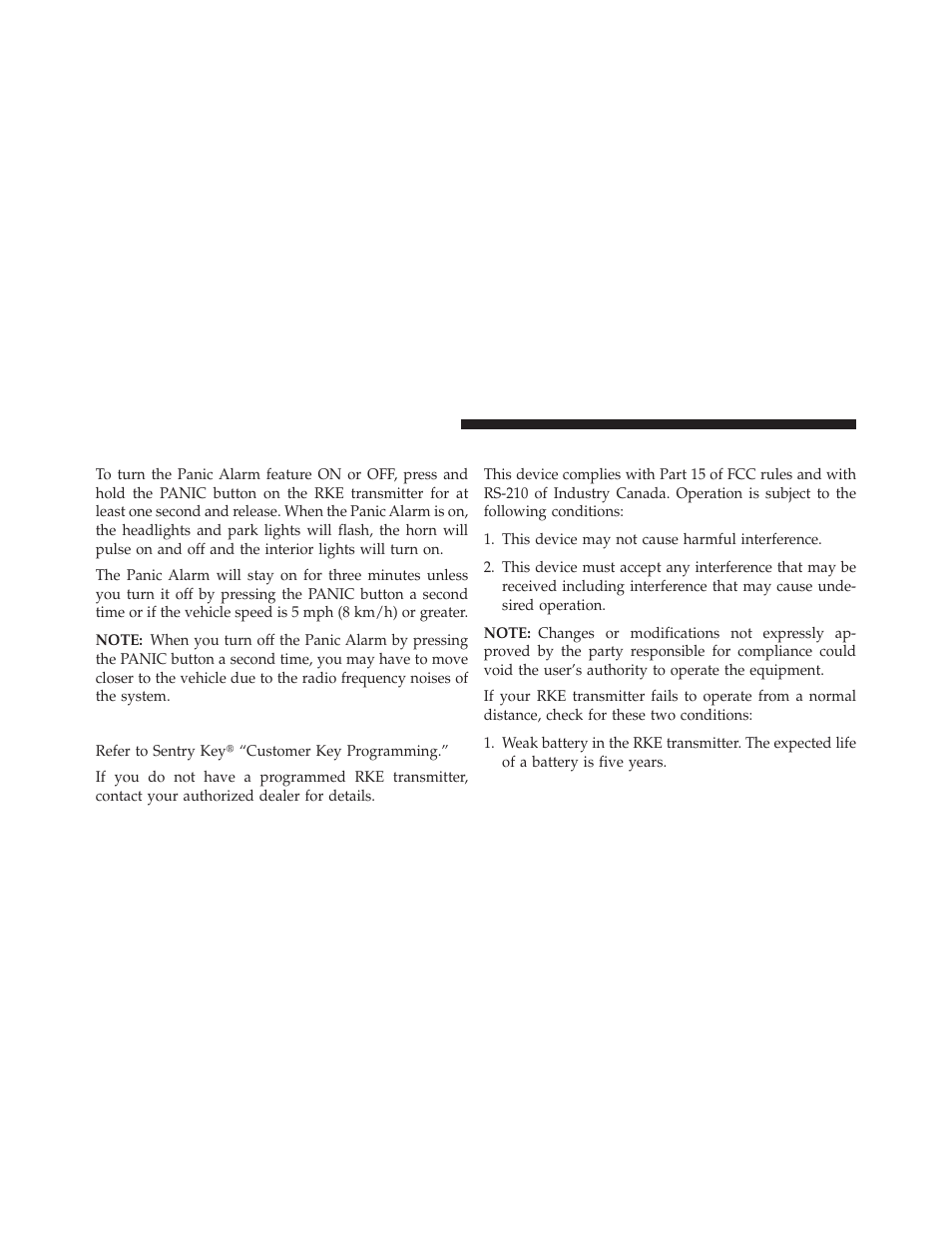 Using the panic alarm, Programming additional transmitters, General information | Jeep 2013 Compass User Manual | Page 26 / 517