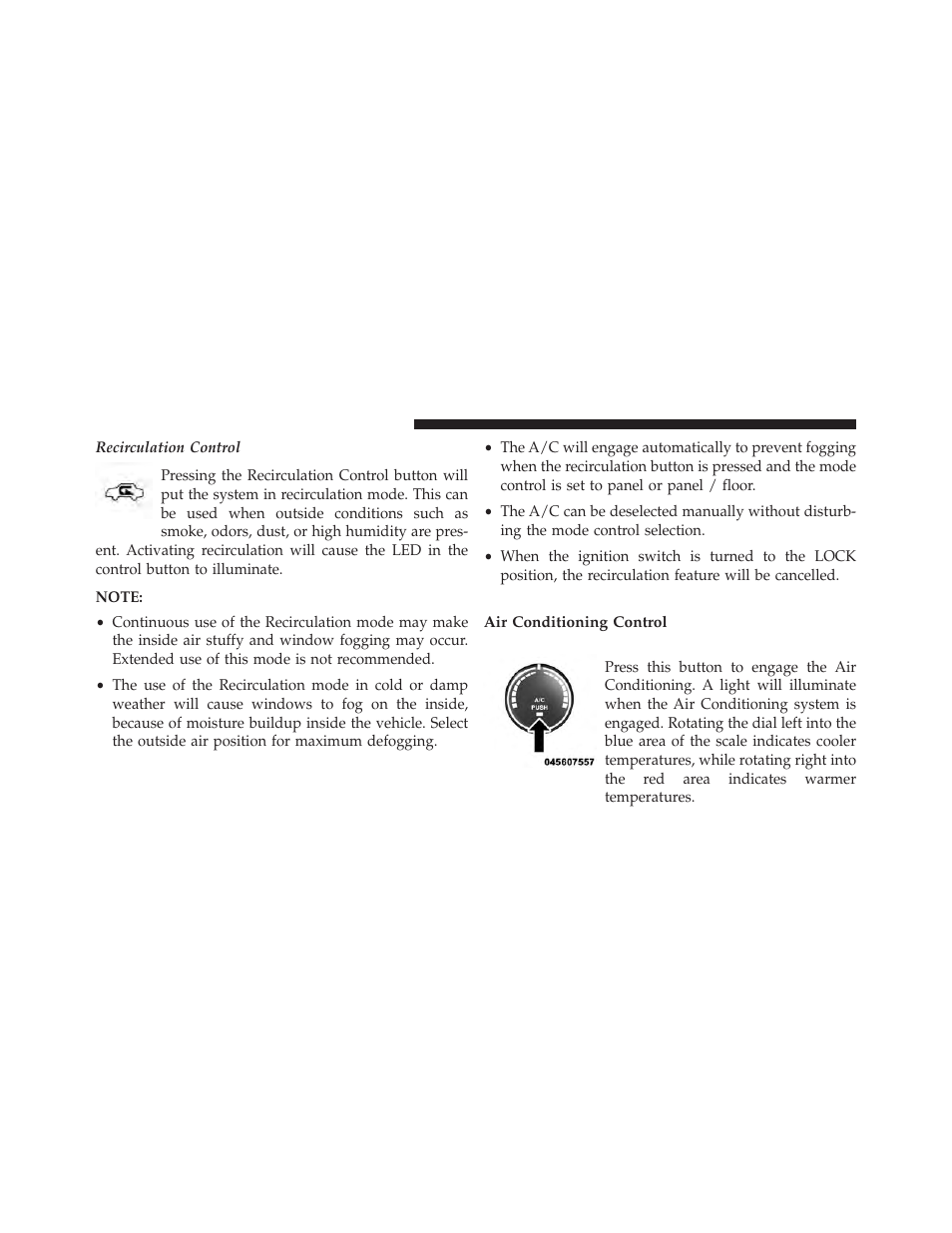 Air conditioning control | Jeep 2013 Compass User Manual | Page 302 / 517