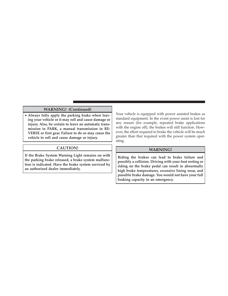 Brake system | Jeep 2013 Compass User Manual | Page 338 / 517