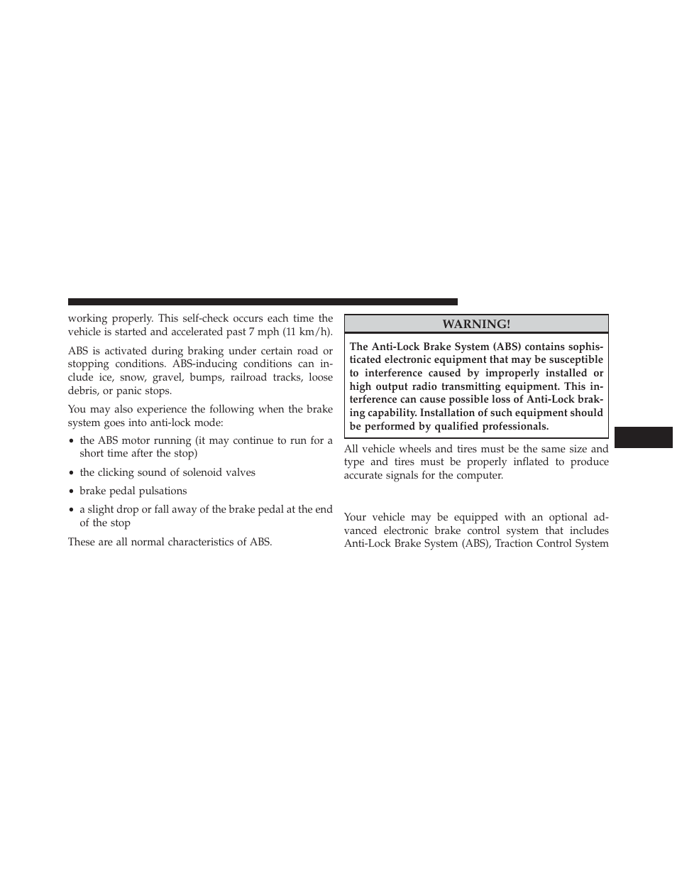 Electronic brake control system | Jeep 2013 Compass User Manual | Page 341 / 517