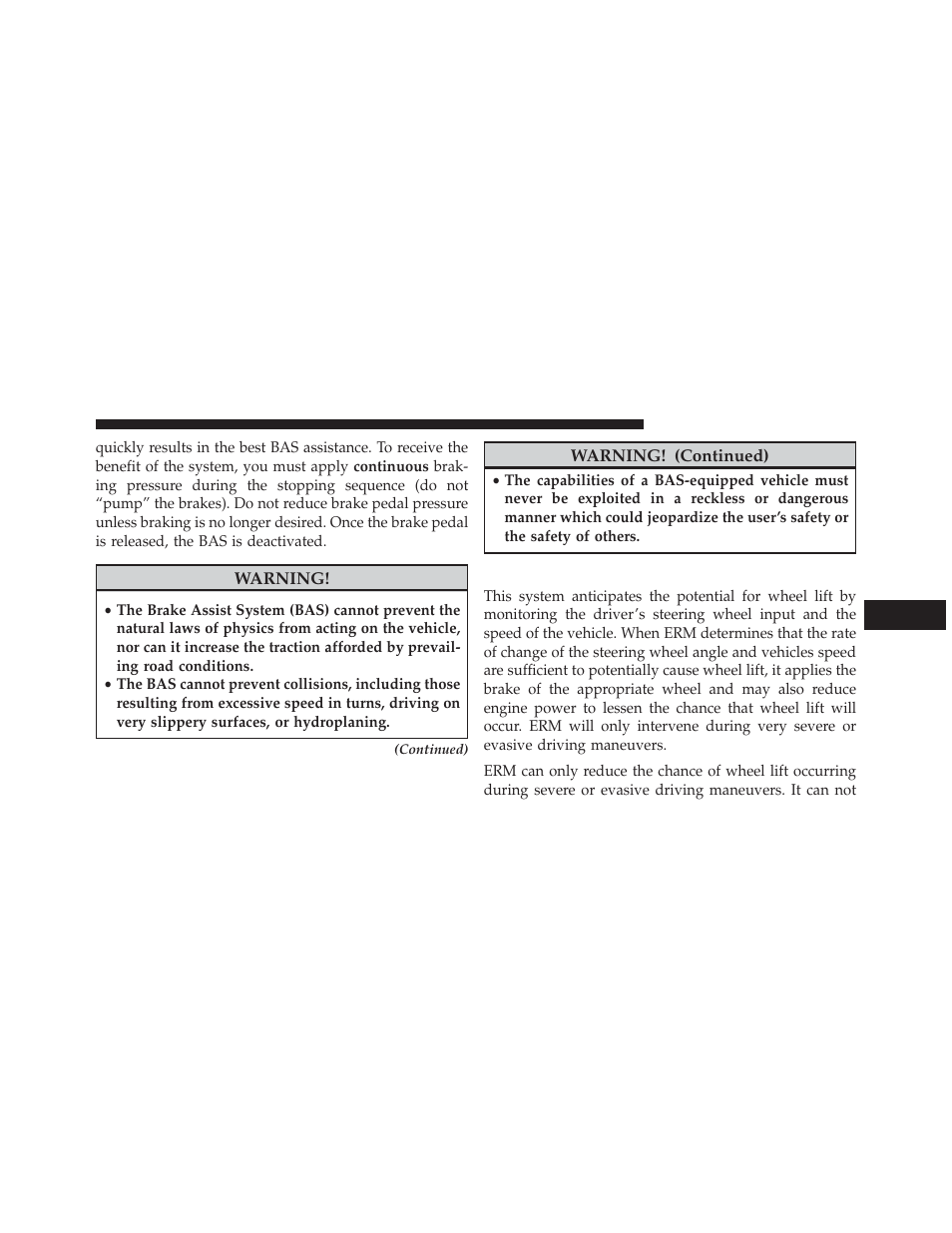 Electronic roll mitigation (erm) | Jeep 2013 Compass User Manual | Page 343 / 517