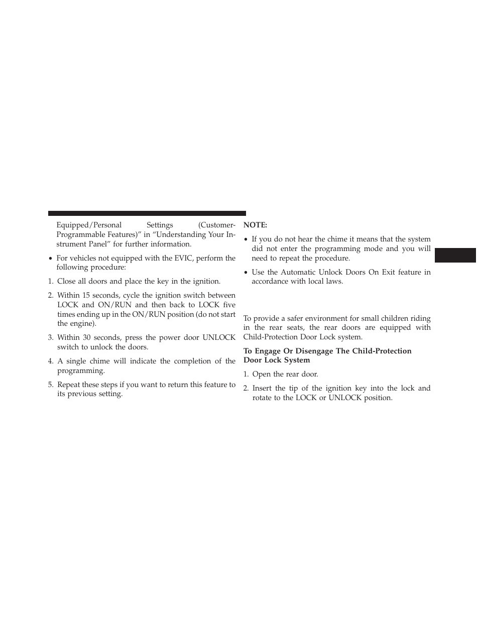 Child-protection door lock system — rear doors, Child-protection door lock system — rear, Doors | Jeep 2013 Compass User Manual | Page 35 / 517