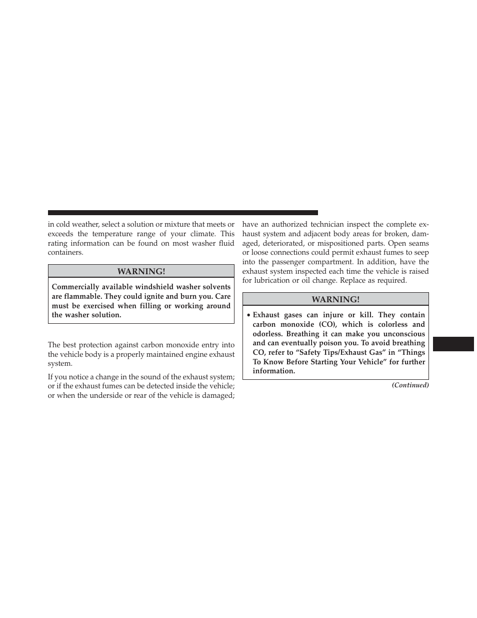 Exhaust system | Jeep 2013 Compass User Manual | Page 447 / 517