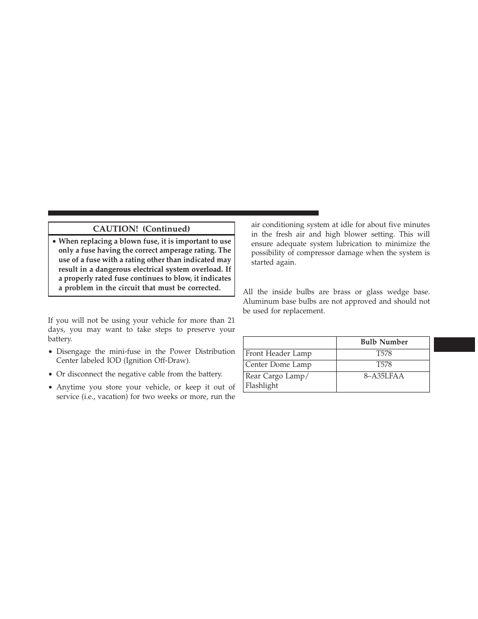 Vehicle storage, Replacement bulbs | Jeep 2013 Compass User Manual | Page 471 / 517