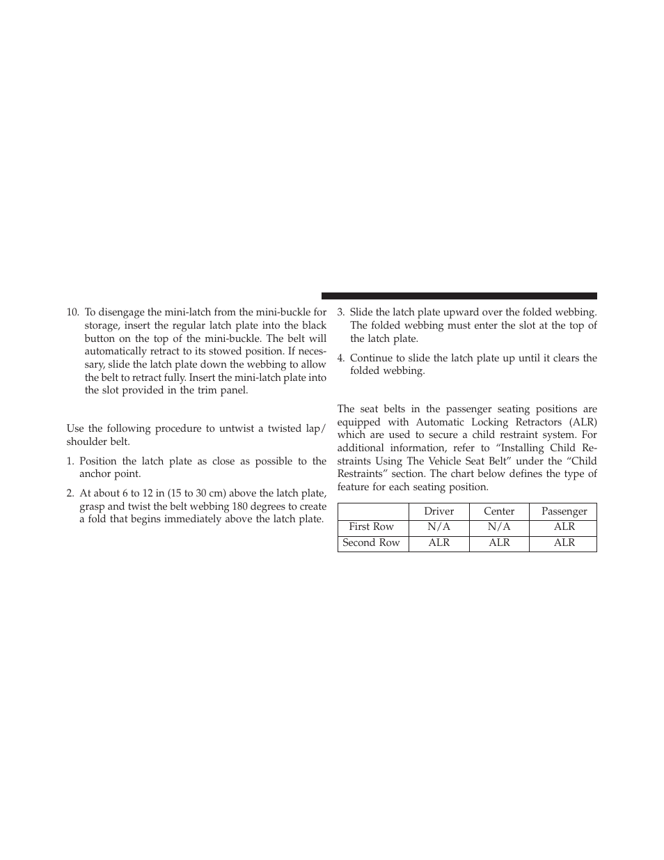 Lap/shoulder belt untwisting procedure, Seat belts in passenger seating positions | Jeep 2013 Compass User Manual | Page 54 / 517