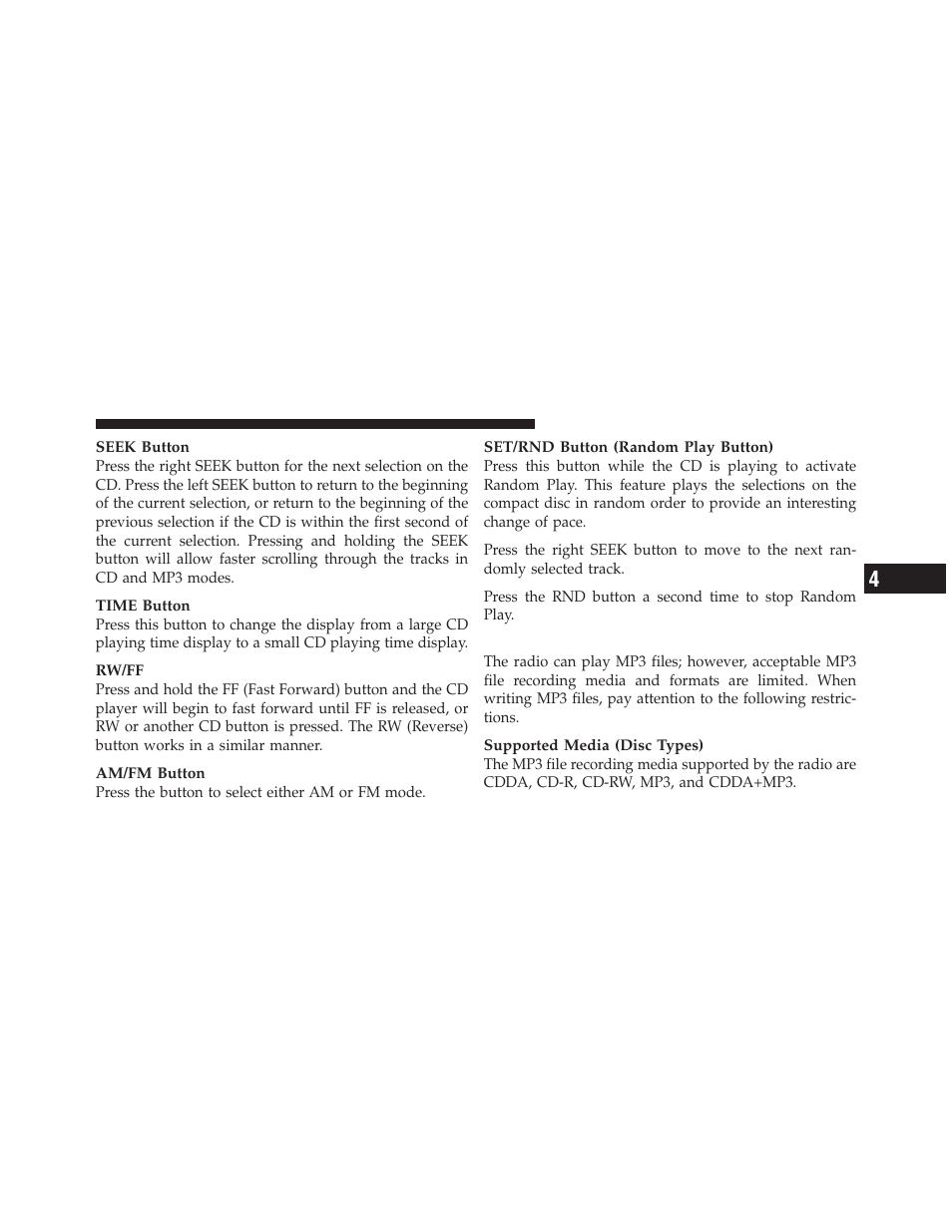 Notes on playing mp3 files | Jeep 2012 Liberty User Manual | Page 281 / 558
