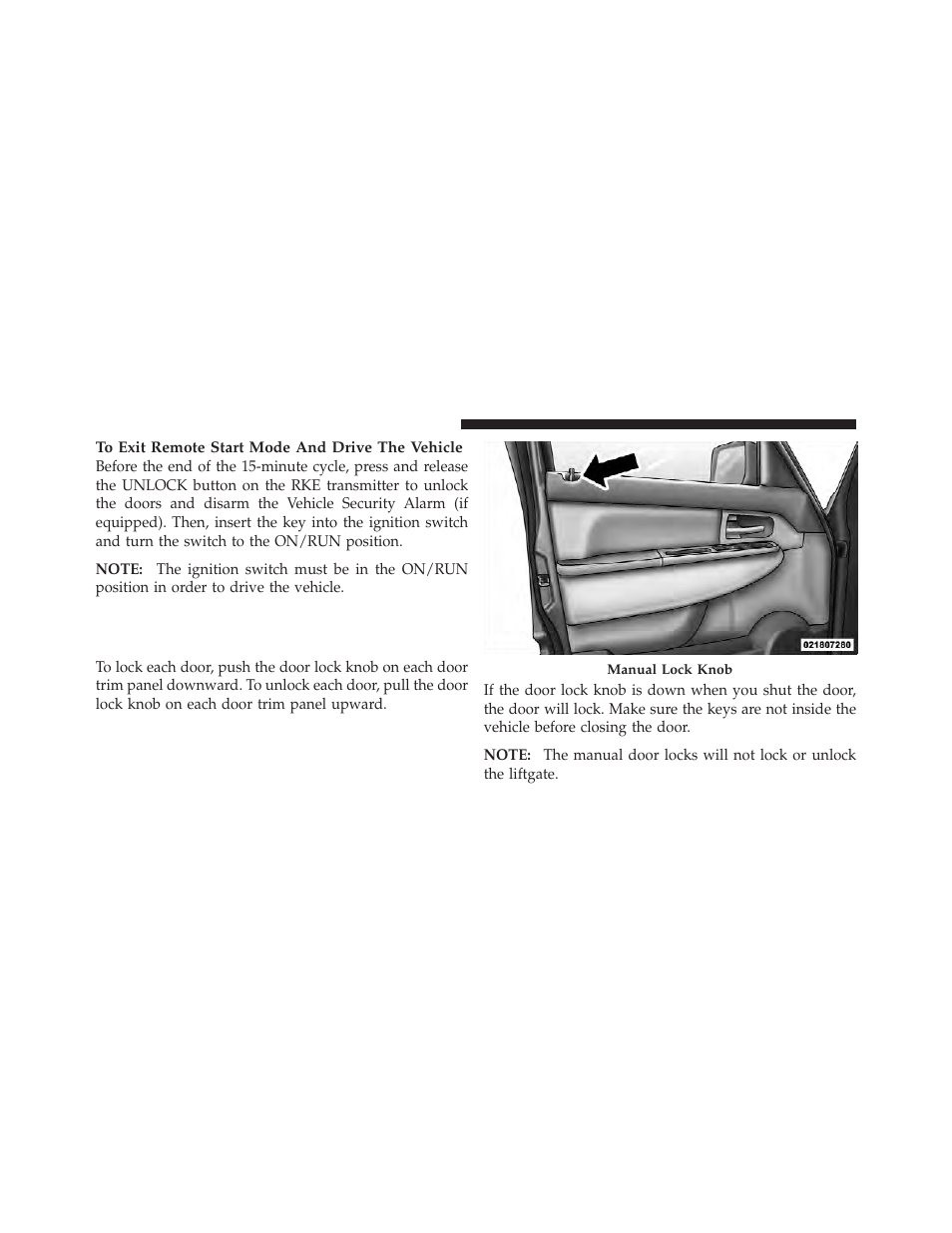 Door locks, Manual door locks | Jeep 2012 Liberty User Manual | Page 32 / 558