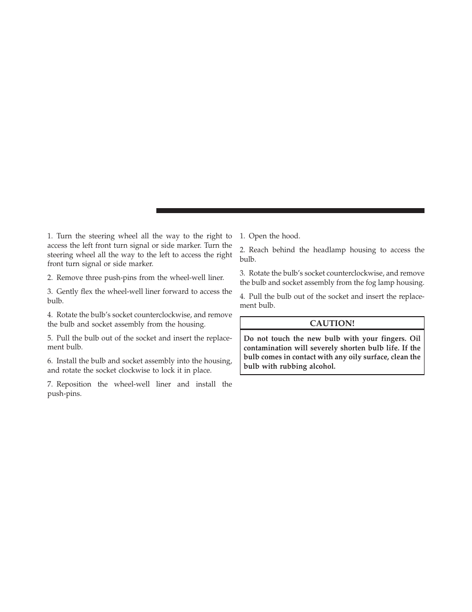 Front turn signal and front side marker lamp, Front fog lamp, Front turn signal and front side marker | Lamp | Jeep 2012 Liberty User Manual | Page 502 / 558