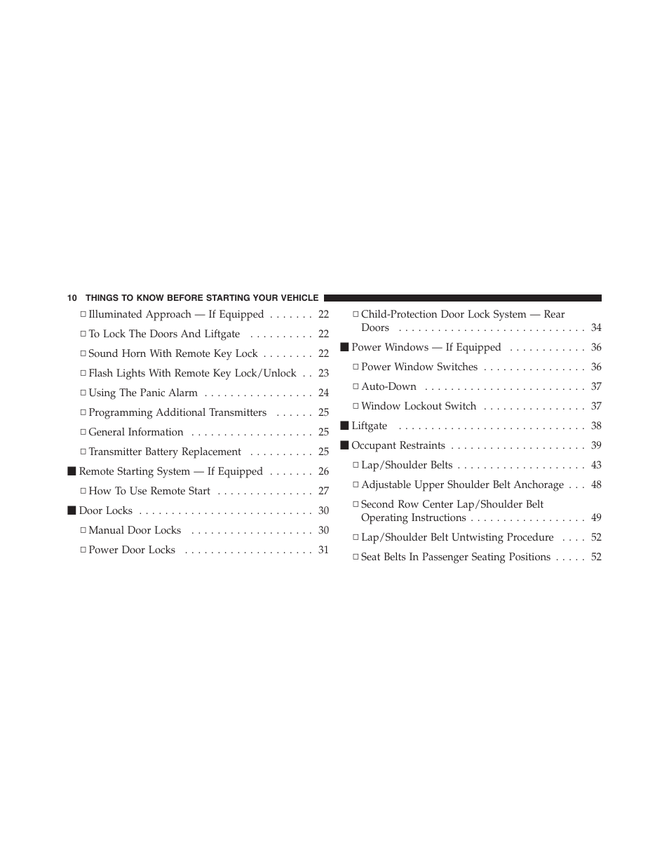 Jeep 2012 Compass User Manual | Page 12 / 497