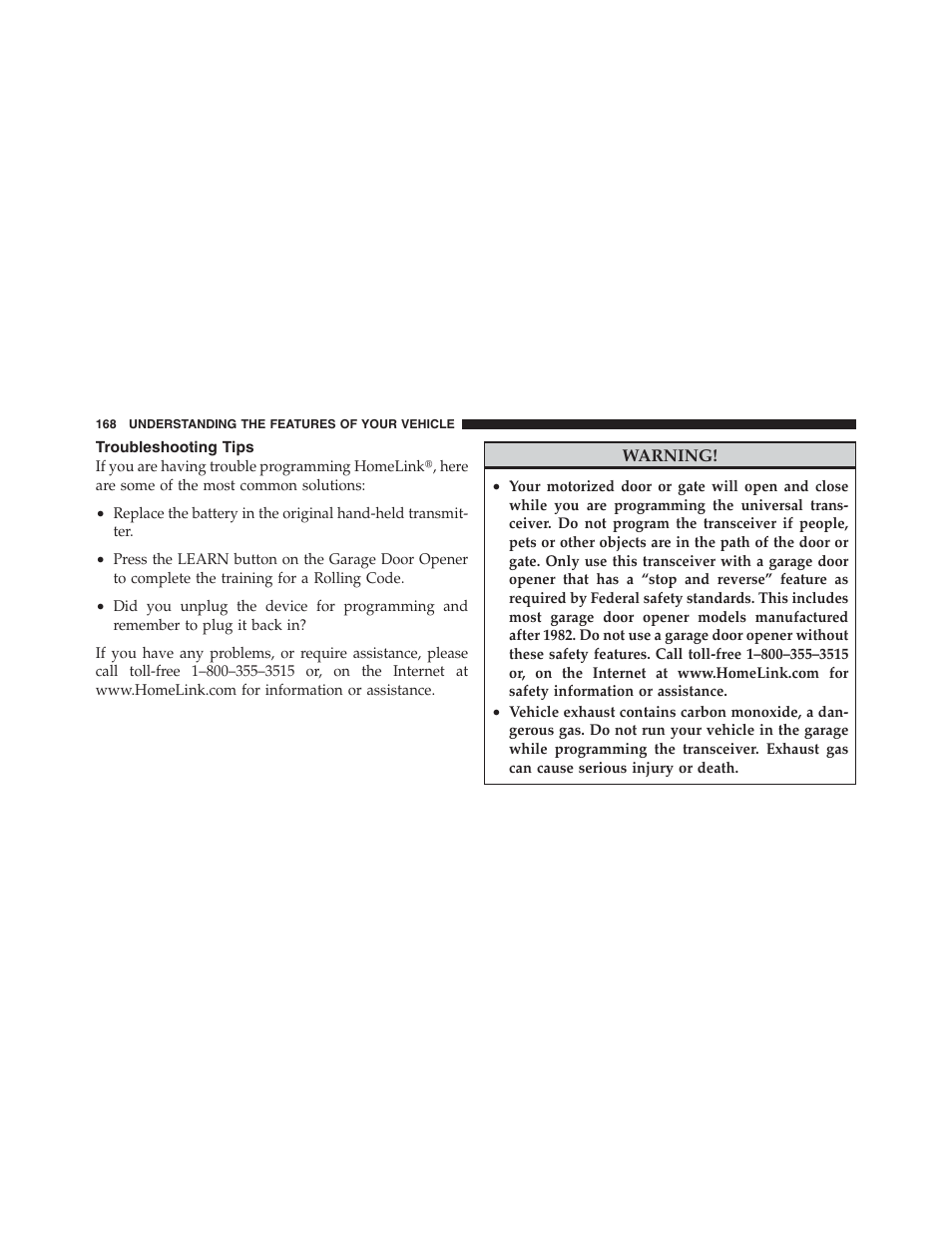 Troubleshooting tips | Jeep 2012 Compass User Manual | Page 170 / 497