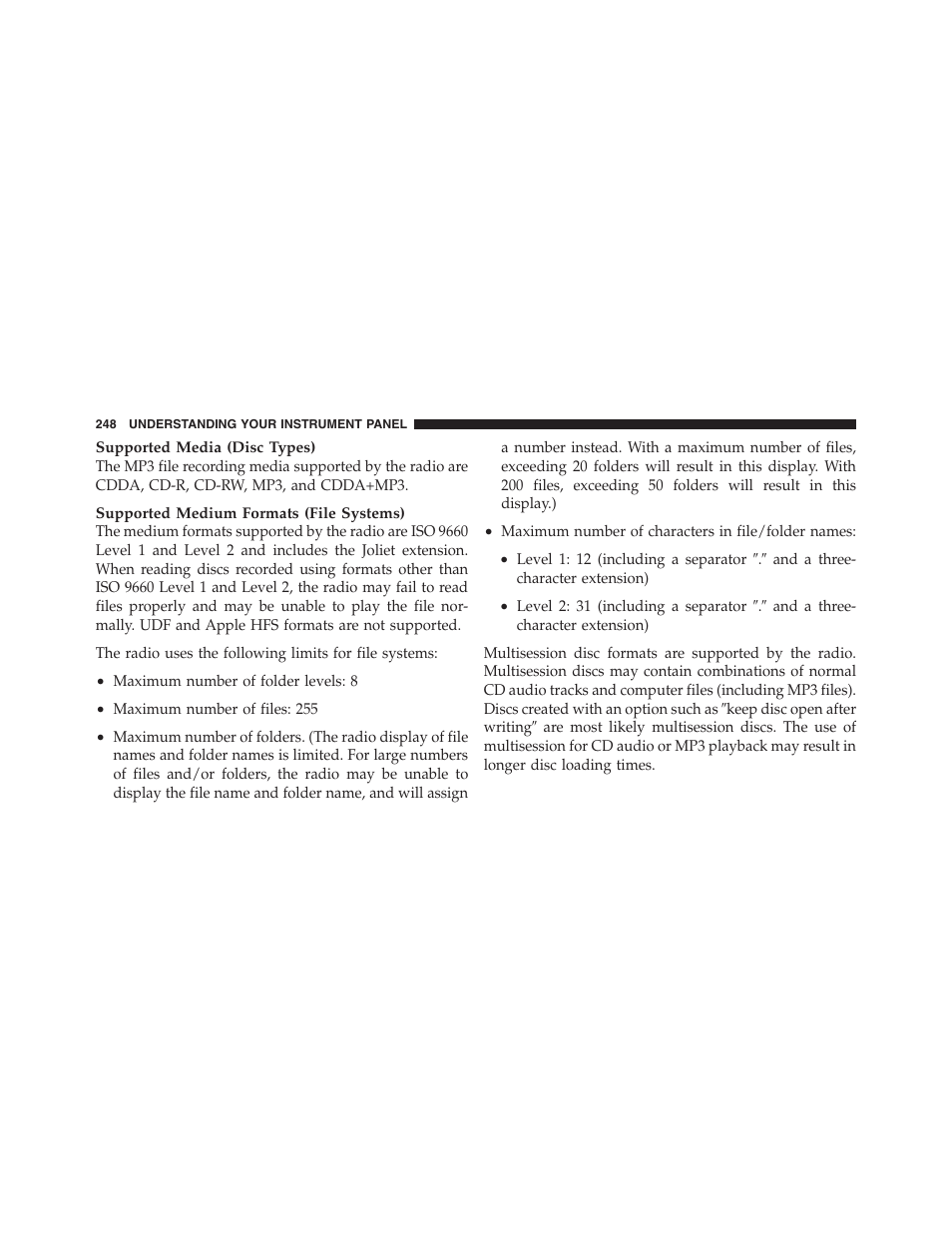 Jeep 2012 Compass User Manual | Page 250 / 497