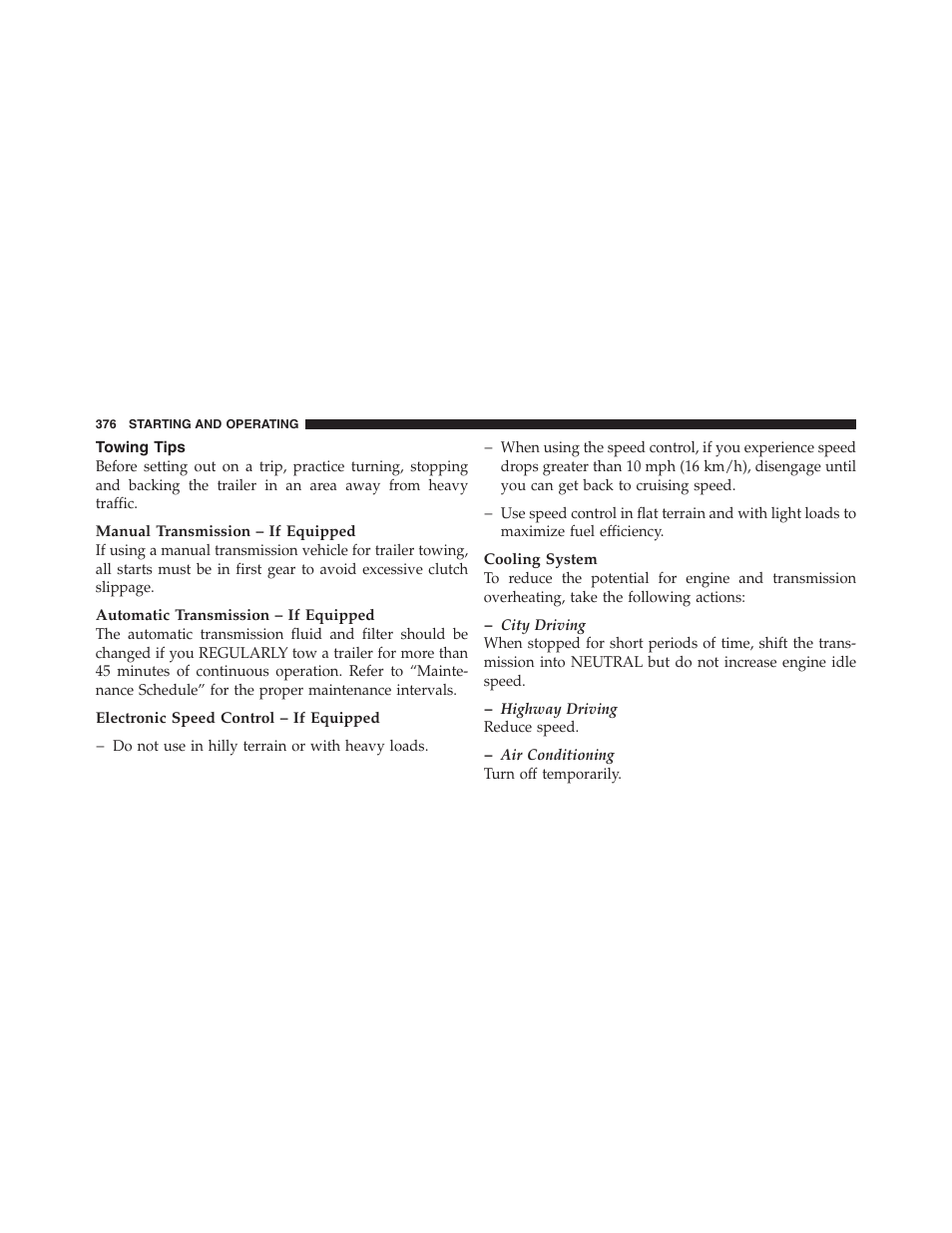 Towing tips | Jeep 2012 Compass User Manual | Page 378 / 497