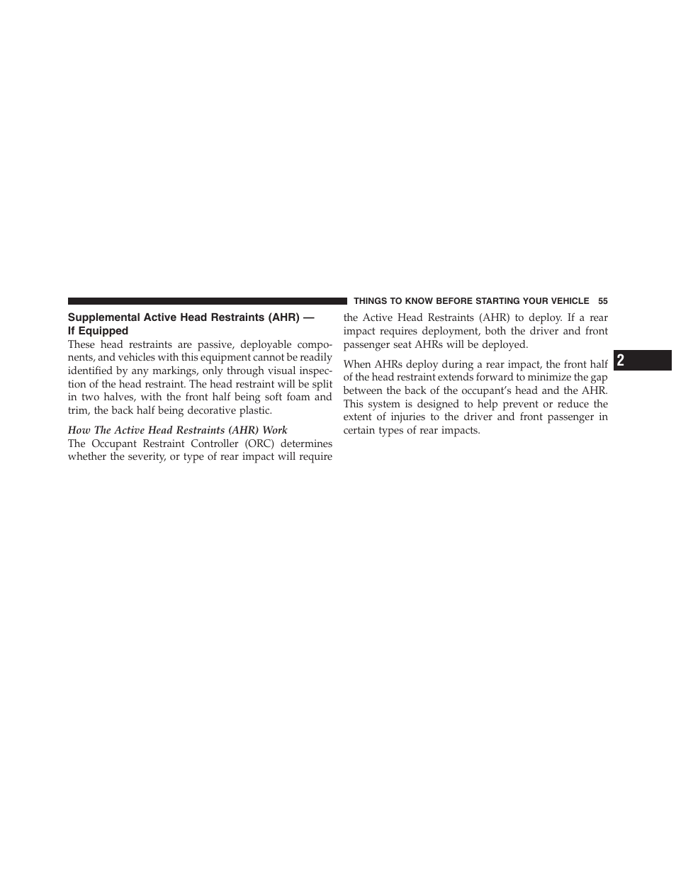 Supplemental active head restraints (ahr), If equipped | Jeep 2012 Compass User Manual | Page 57 / 497