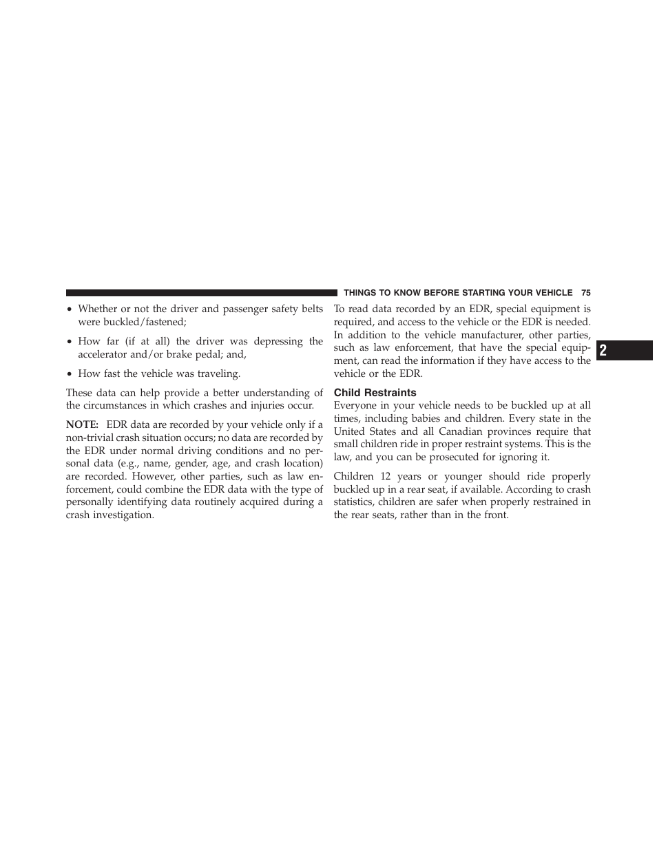 Child restraints | Jeep 2012 Compass User Manual | Page 77 / 497