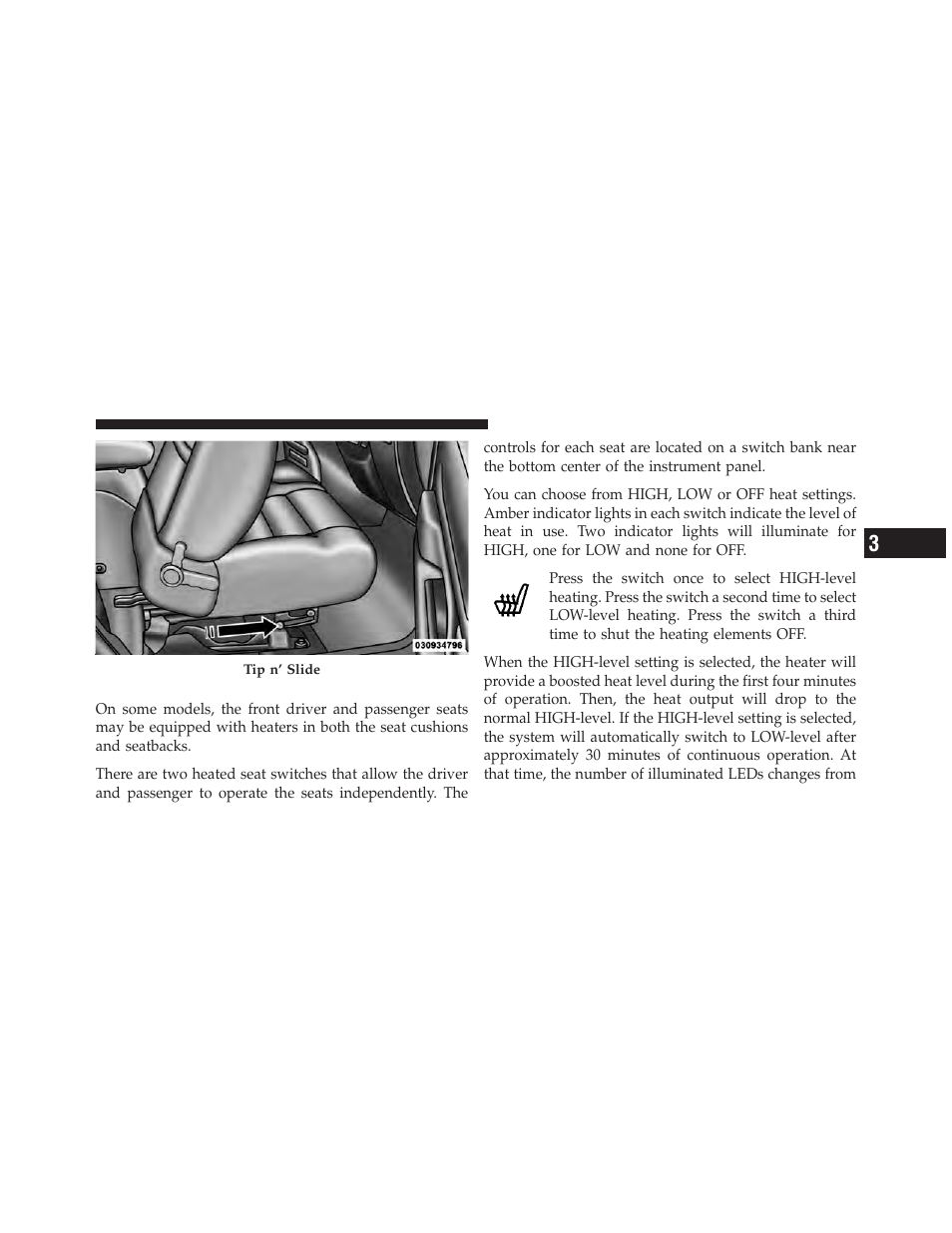 Heated seats — if equipped | Jeep 2011 Wrangler User Manual | Page 143 / 603