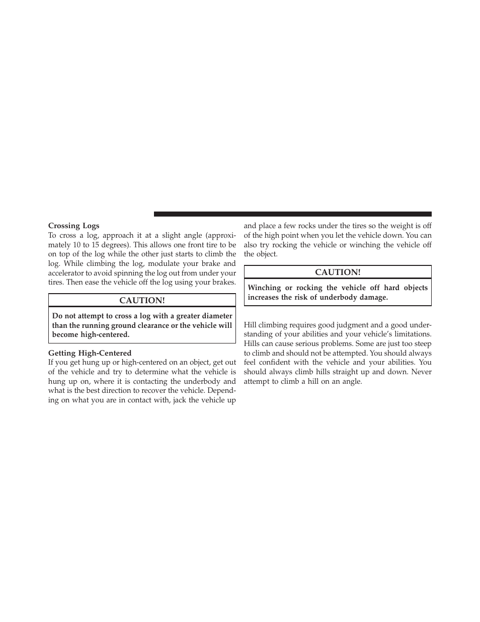 Hill climbing | Jeep 2011 Wrangler User Manual | Page 400 / 603