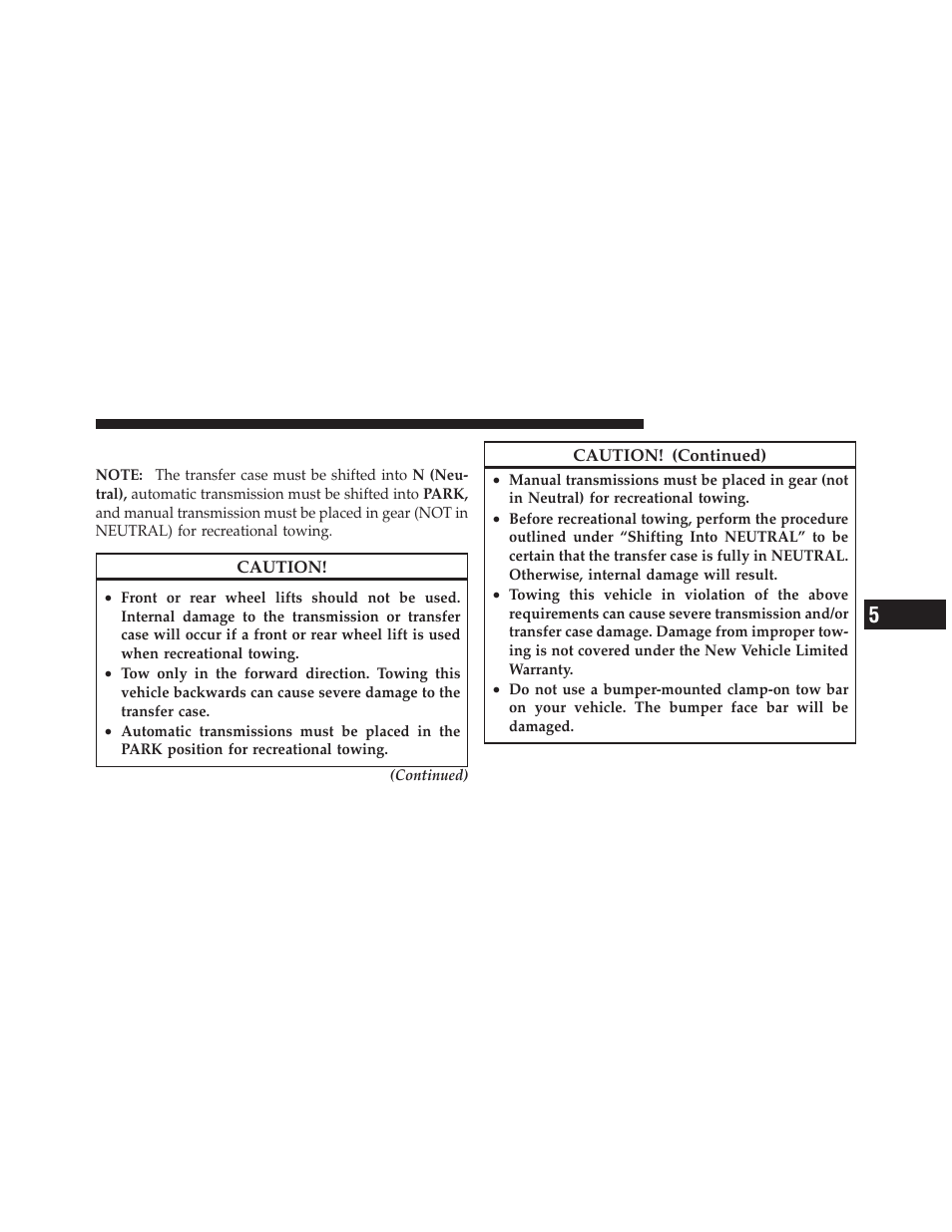 Recreational towing – four-wheel drive models, Recreational towing – four-wheel drive, Models | Jeep 2011 Wrangler User Manual | Page 481 / 603