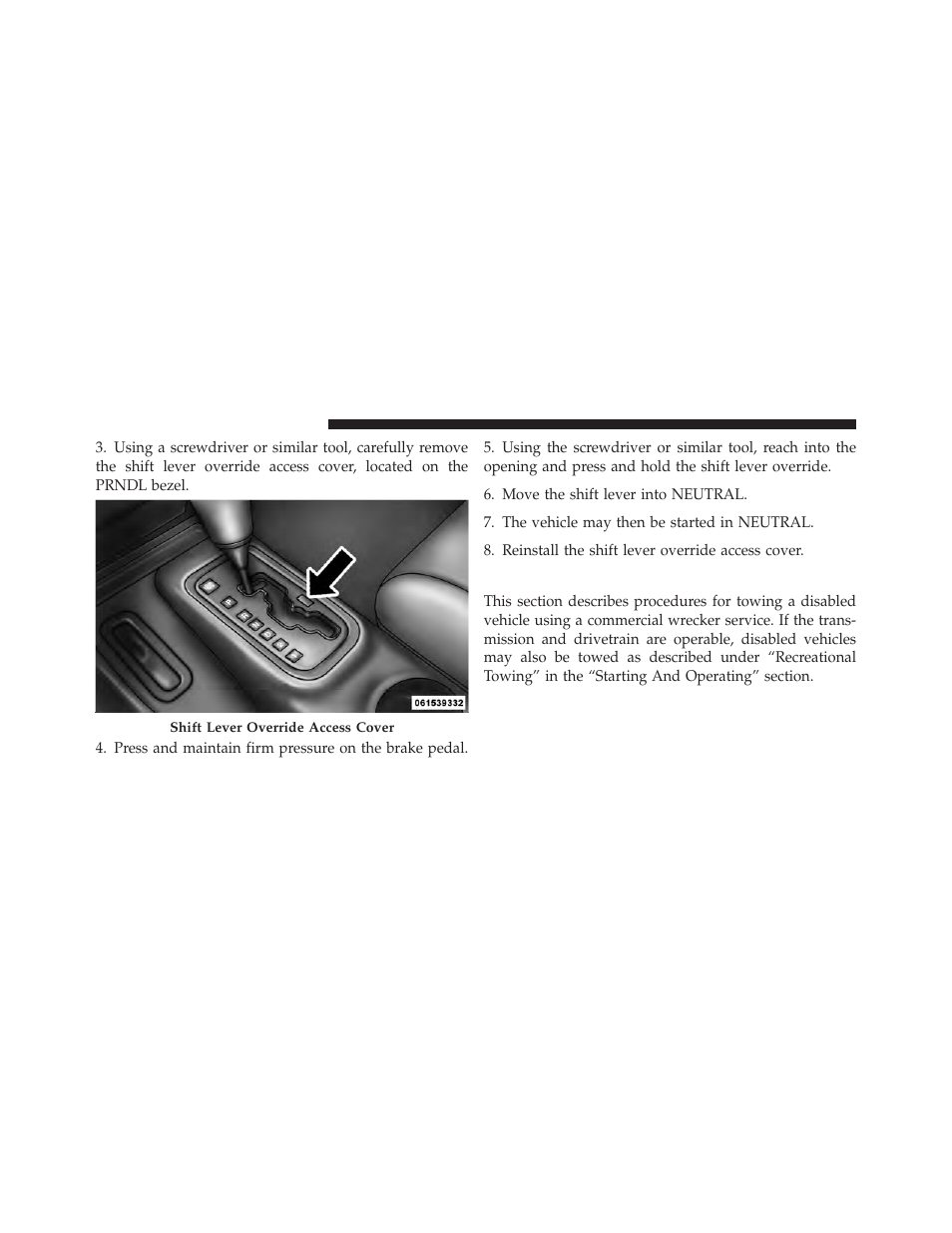 Towing a disabled vehicle | Jeep 2011 Wrangler User Manual | Page 500 / 603