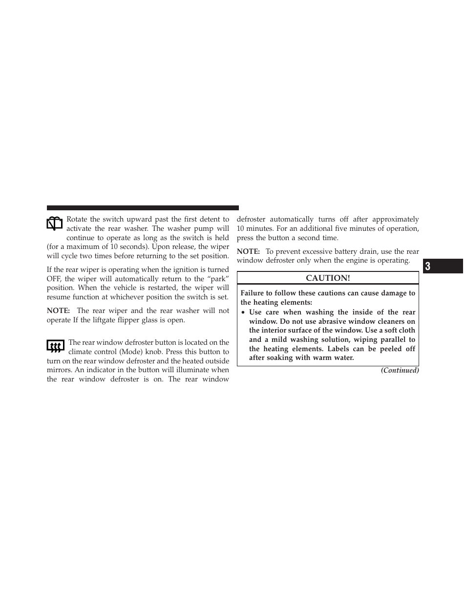 Rear window defroster | Jeep 2011 Liberty User Manual | Page 213 / 542
