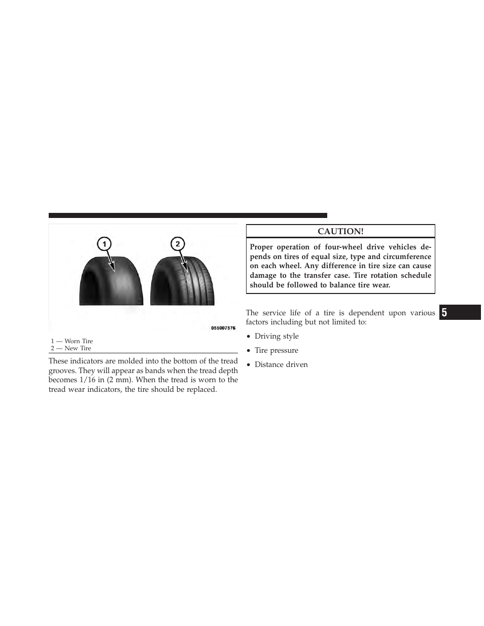 Life of tire | Jeep 2011 Liberty User Manual | Page 375 / 542