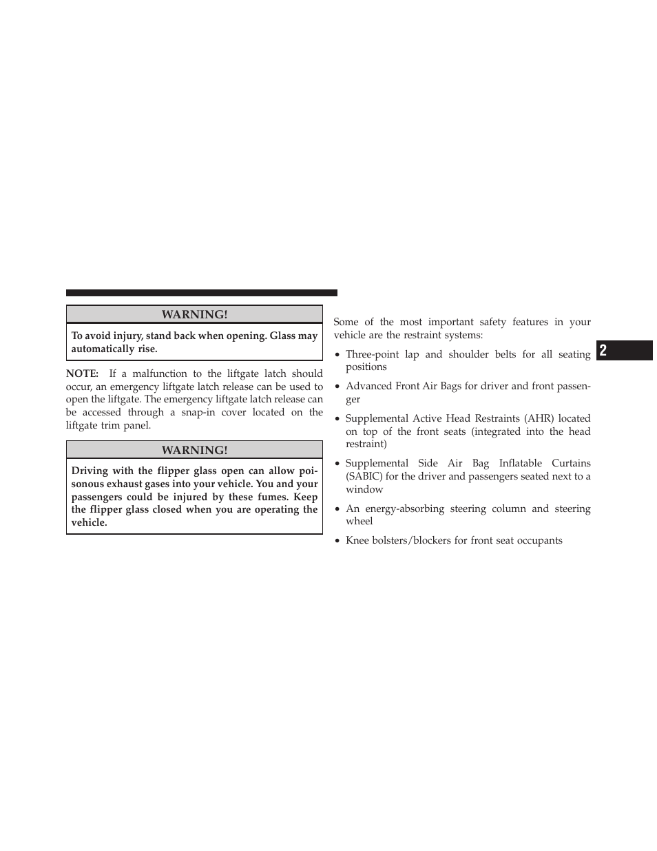 Occupant restraints | Jeep 2011 Liberty User Manual | Page 43 / 542