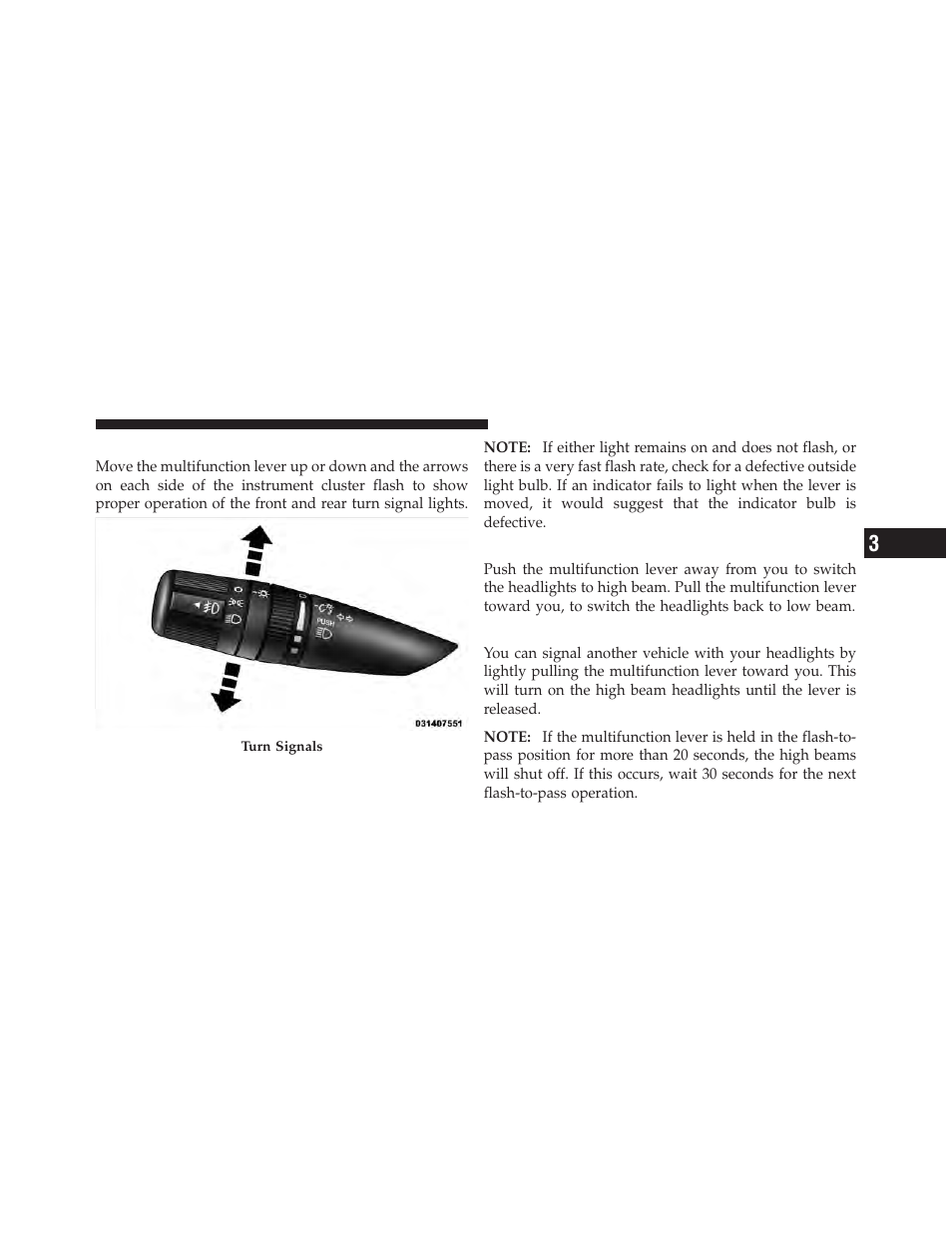 Turn signals, High/low beam switch, Flash-to-pass | Jeep 2011 Compass User Manual | Page 151 / 490