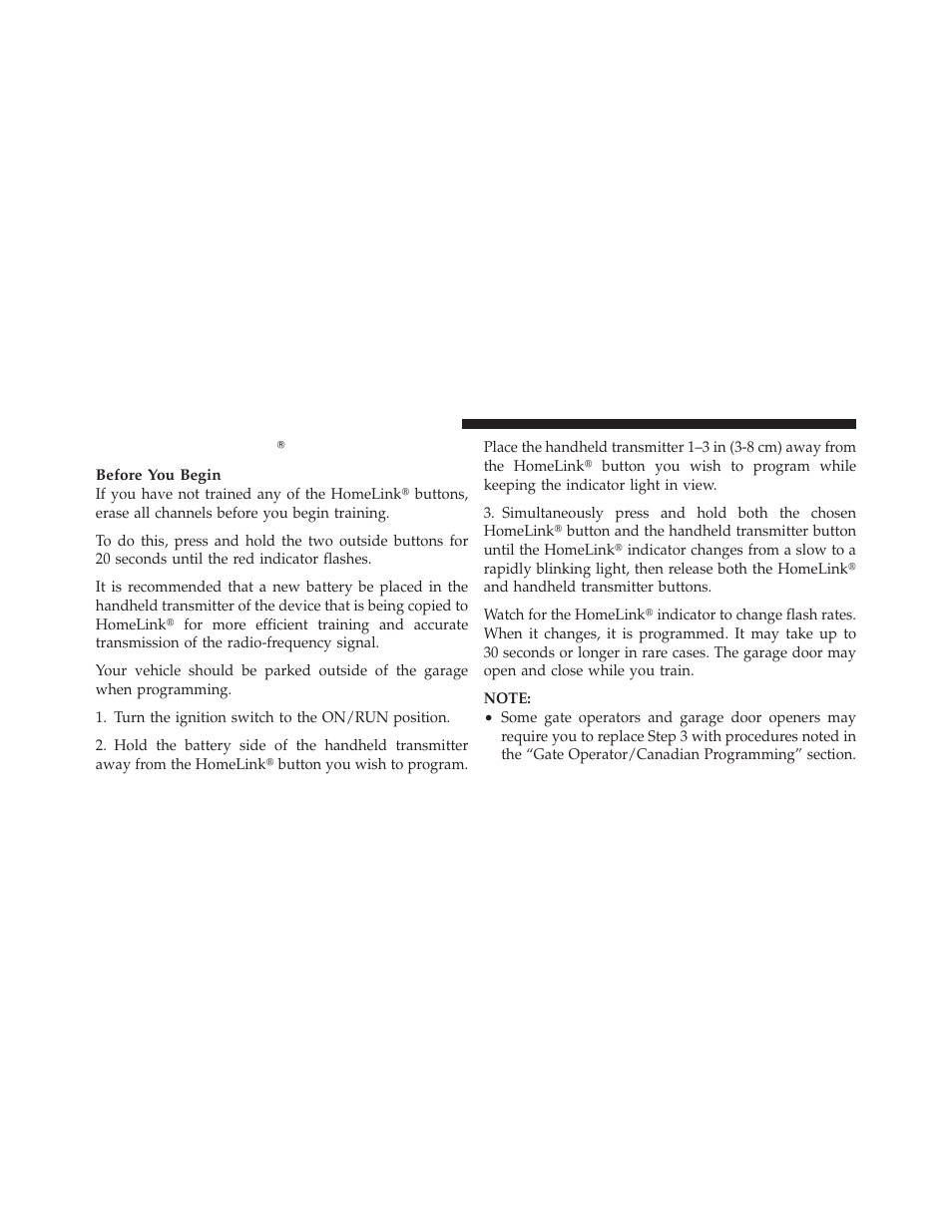 Programming homelinkĥ, Programming homelink | Jeep 2011 Compass User Manual | Page 162 / 490