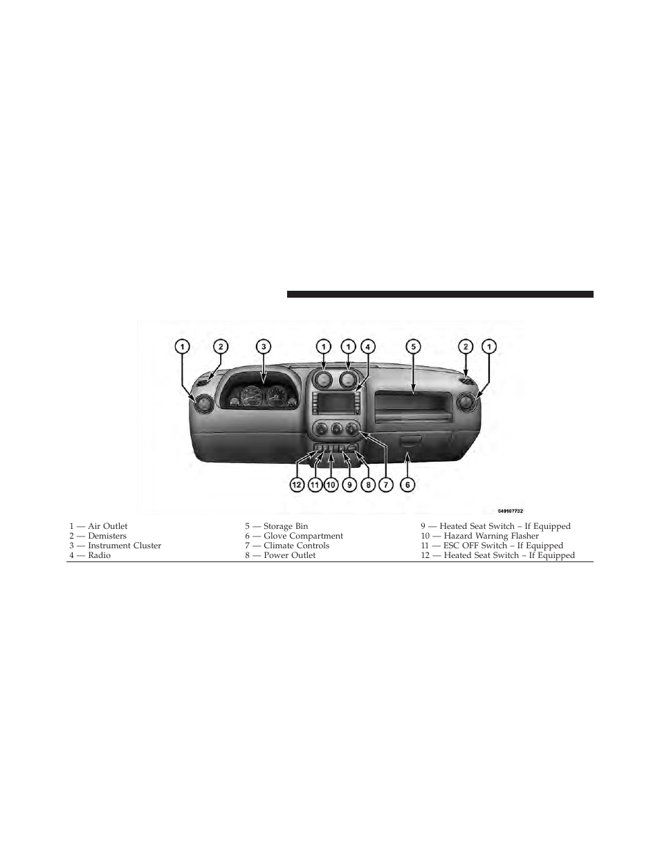 Instrument panel features | Jeep 2011 Compass User Manual | Page 192 / 490
