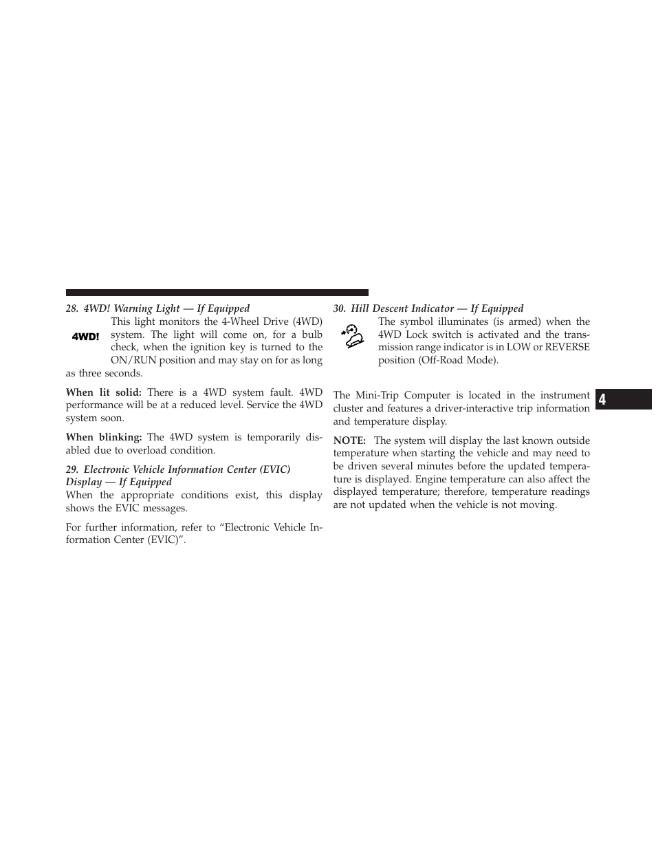 Mini-trip computer — if equipped | Jeep 2011 Compass User Manual | Page 207 / 490