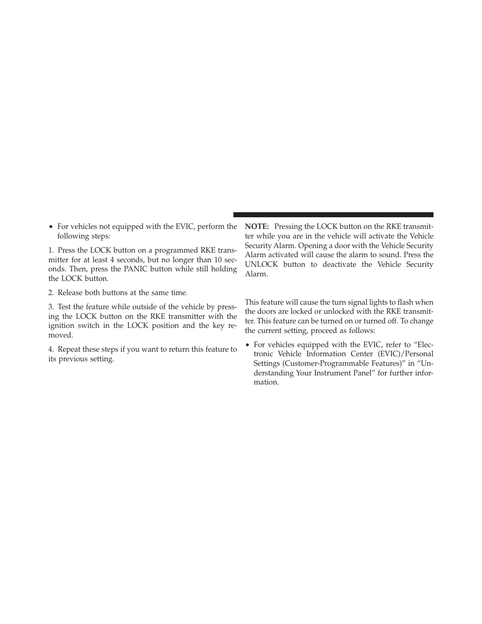 Flash lights with remote key lock/unlock | Jeep 2011 Compass User Manual | Page 24 / 490
