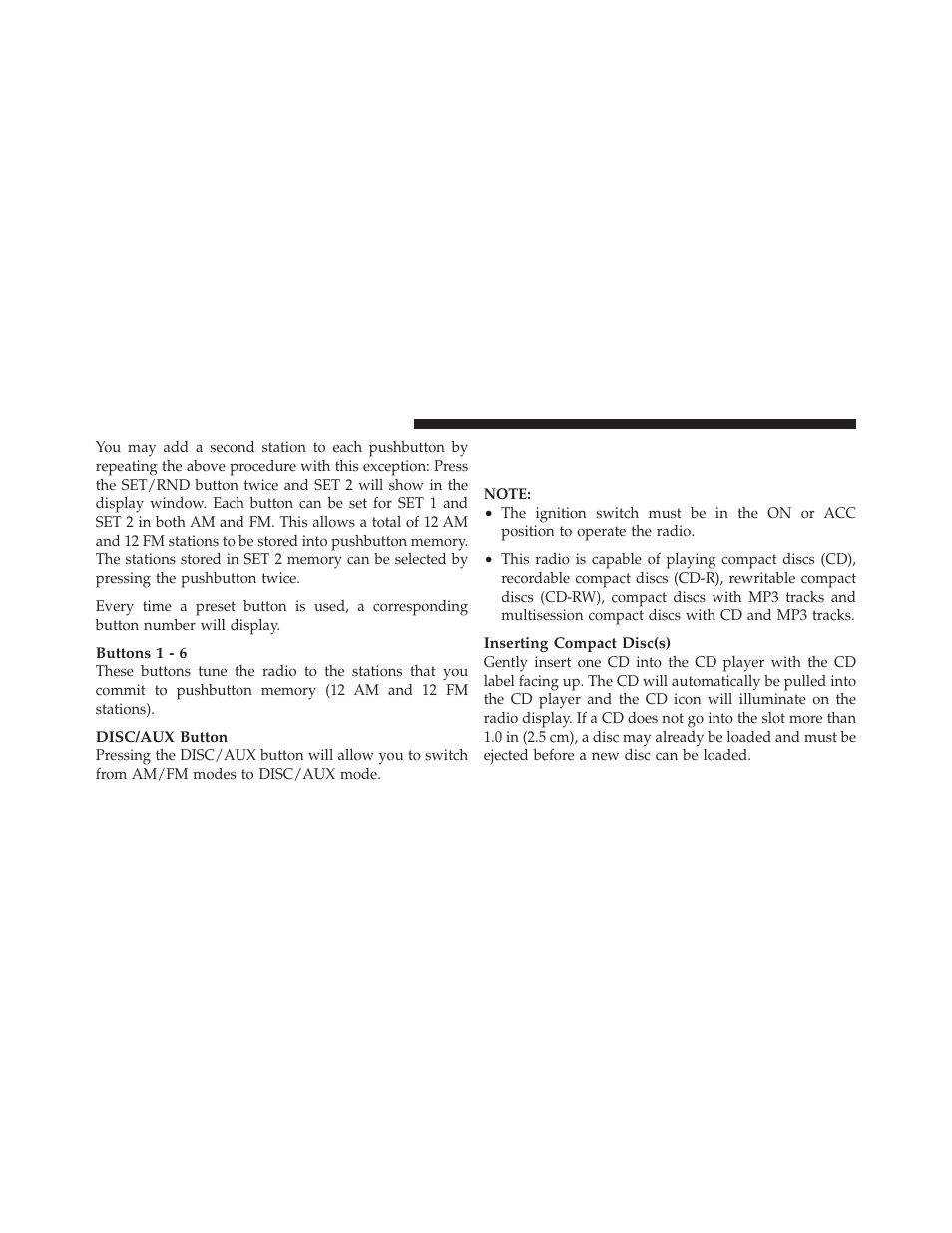 Operation instructions — cd mode for cd, And mp3 audio play | Jeep 2011 Compass User Manual | Page 254 / 490