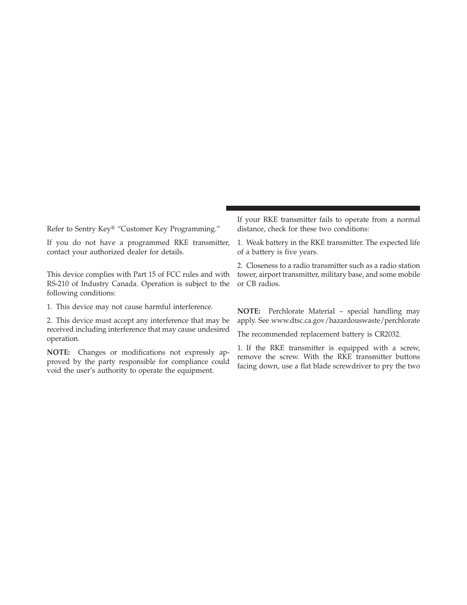 Programming additional transmitters, General information, Transmitter battery replacement | Jeep 2011 Compass User Manual | Page 26 / 490