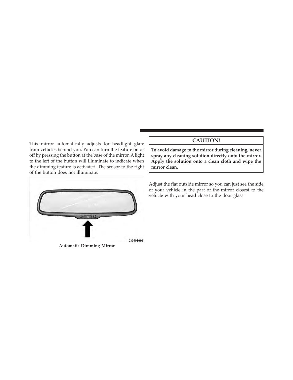 Automatic dimming mirror — if equipped, Outside mirror — driver side | Jeep 2011 Compass User Manual | Page 96 / 490