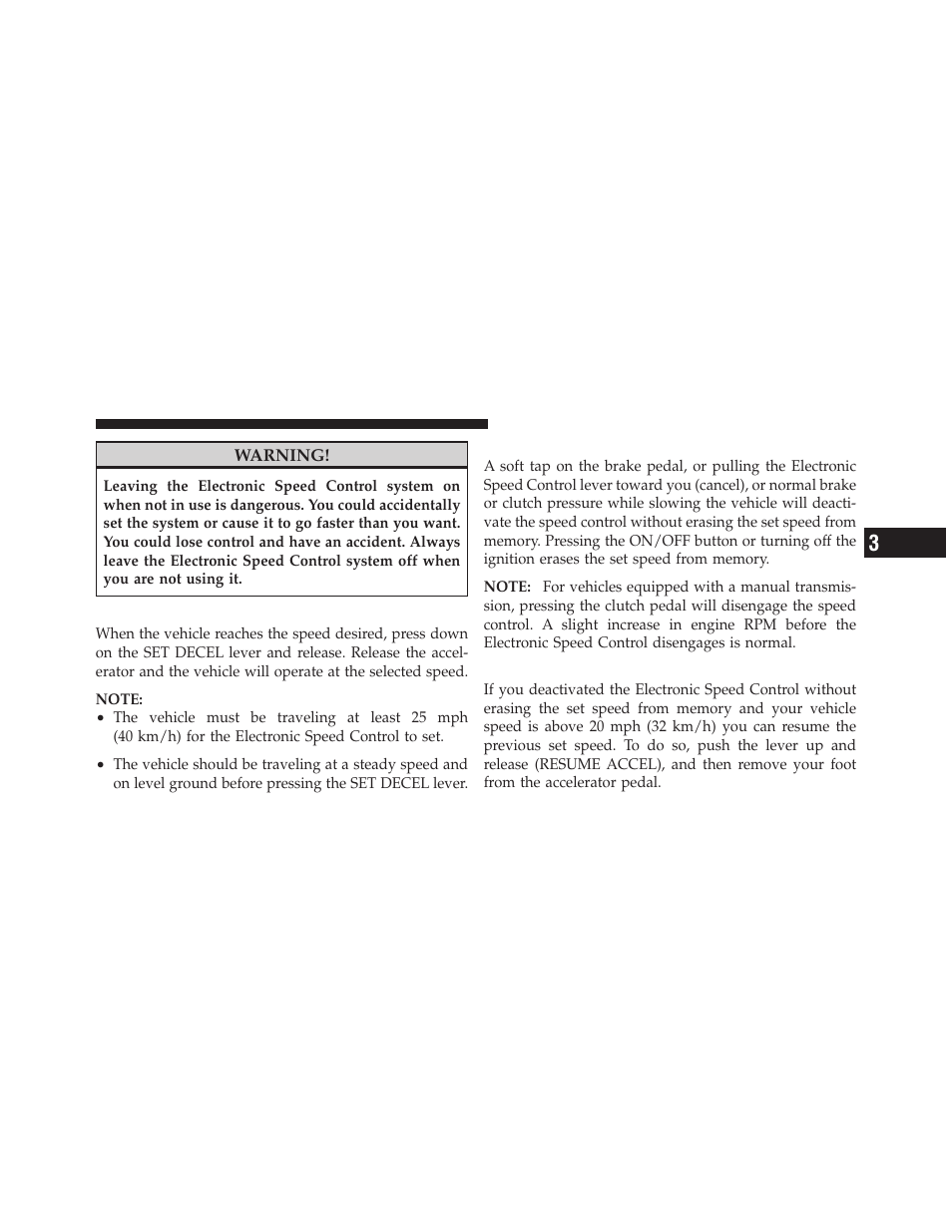 To set a desired speed, To deactivate, To resume speed | Jeep 2010 Liberty User Manual | Page 164 / 528