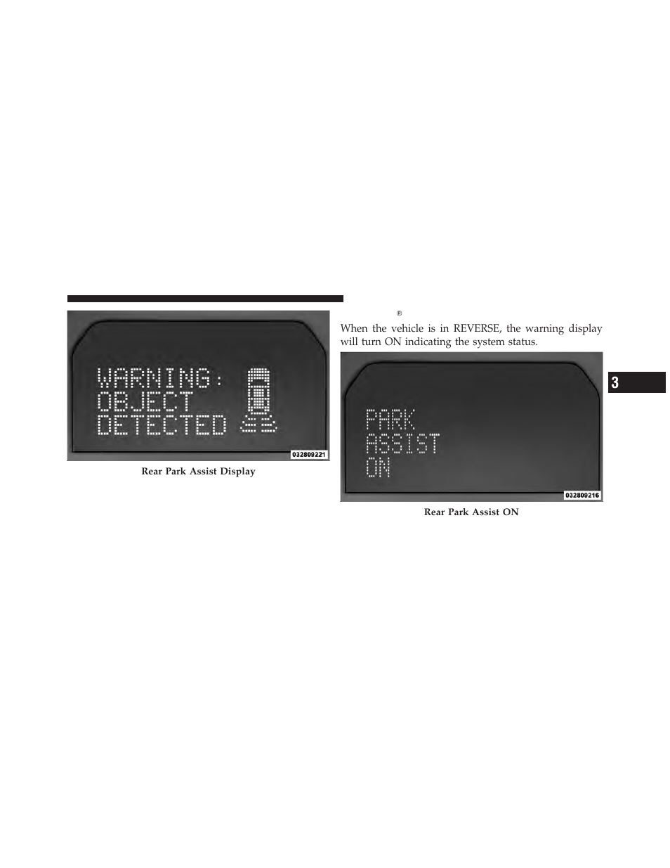 Parksense display, Parksense௡ display | Jeep 2010 Liberty User Manual | Page 168 / 528
