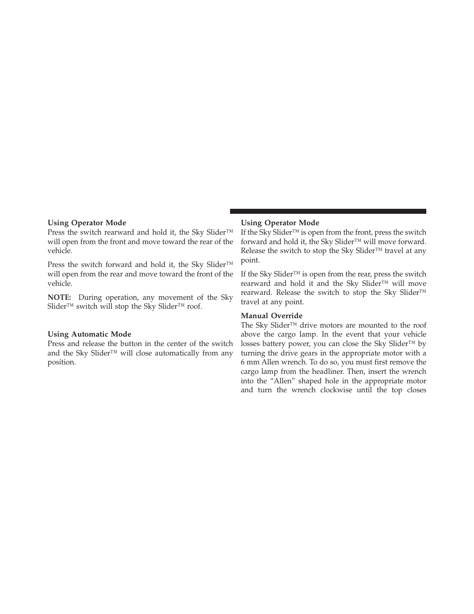 Closing the sky slider | Jeep 2010 Liberty User Manual | Page 189 / 528